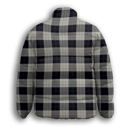 ScotsTee Shop Scottish Kennison Premium Tartan Collar Down Jacket Winter White Duck Down Plaid