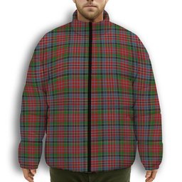 ScotsTee Shop Scottish MacPherson Ancient Premium Tartan Collar Down Jacket Winter White Duck Down Plaid