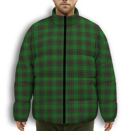 ScotsTee Shop Scottish Kirkcaldy SC Premium Tartan Collar Down Jacket Winter White Duck Down Plaid