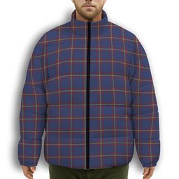 ScotsTee Shop Scottish McLaine of Lochbuie Premium Tartan Collar Down Jacket Winter White Duck Down Plaid