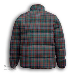 ScotsTee Shop Scottish Russell Old Modern Premium Tartan Collar Down Jacket Winter White Duck Down Plaid