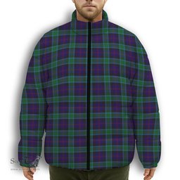 ScotsTee Shop Scottish MacTaggart Johnstons Premium Tartan Collar Down Jacket Winter White Duck Down Plaid