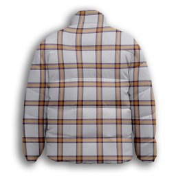 ScotsTee Shop Scottish Young Christina Modern Premium Tartan Collar Down Jacket Winter White Duck Down Plaid