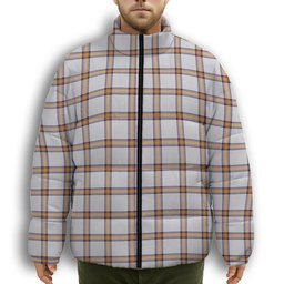ScotsTee Shop Scottish Young Christina Modern Premium Tartan Collar Down Jacket Winter White Duck Down Plaid