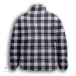 ScotsTee Shop Scottish McRae Dress Modern Premium Tartan Collar Down Jacket Winter White Duck Down Plaid