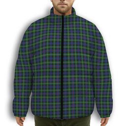 ScotsTee Shop Scottish MacKenzie Modern #2 Premium Tartan Collar Down Jacket Winter White Duck Down Plaid