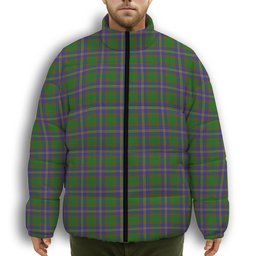 ScotsTee Shop Scottish Strange of Balkaskie SC Premium Tartan Collar Down Jacket Winter White Duck Down Plaid