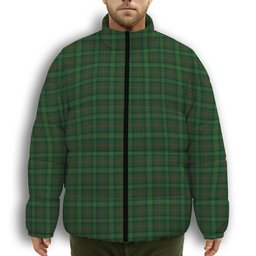 ScotsTee Shop Scottish Ross Hunting 2 Premium Tartan Collar Down Jacket Winter White Duck Down Plaid