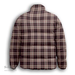 ScotsTee Shop Scottish MacPherson Hunting Ancient Premium Tartan Collar Down Jacket Winter White Duck Down Plaid