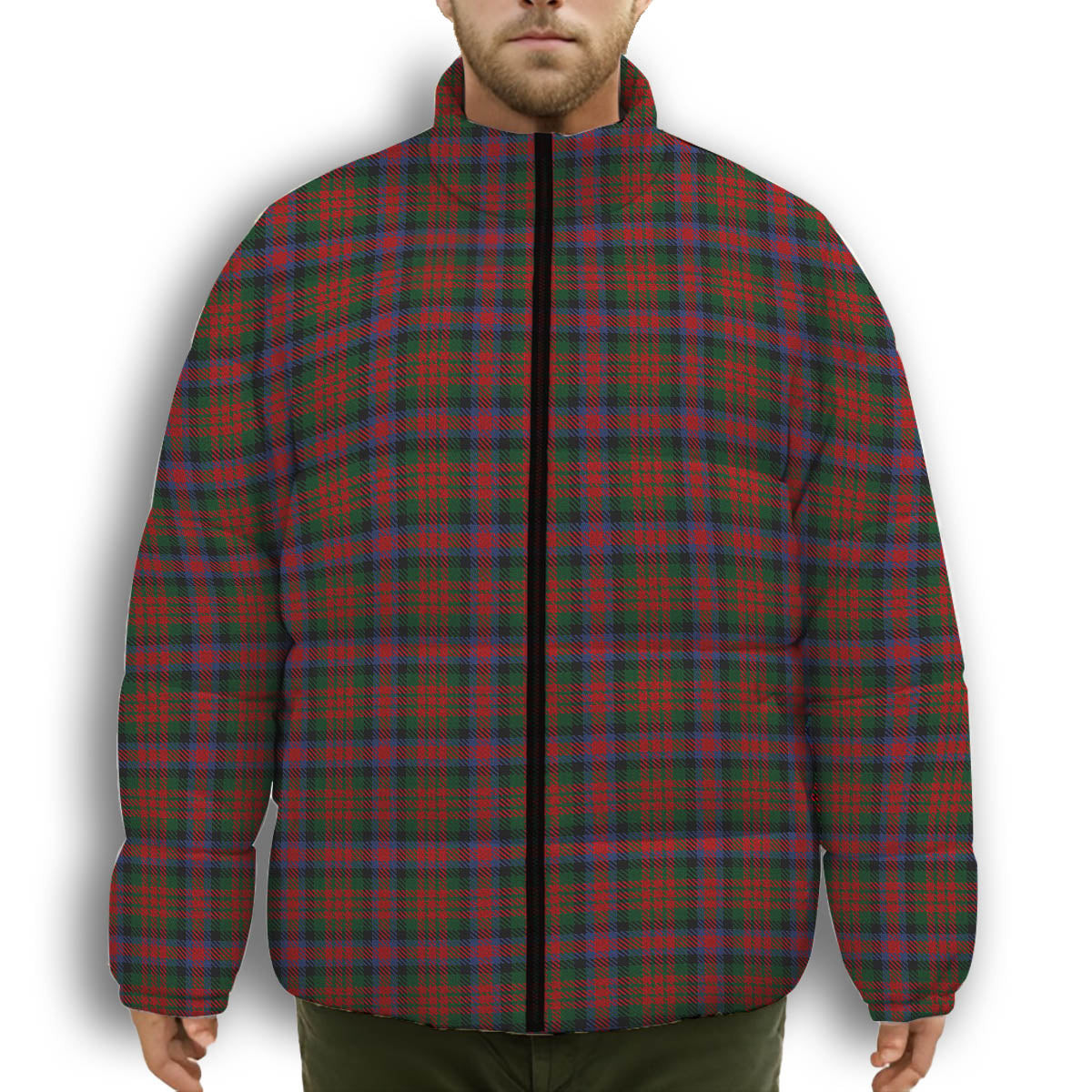 ScotsTee Shop Scottish MacDuff 3 Premium Tartan Collar Down Jacket Winter White Duck Down Plaid
