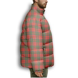 ScotsTee Shop Scottish Grant Ancient Premium Tartan Collar Down Jacket Winter White Duck Down Plaid