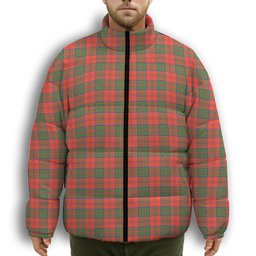 ScotsTee Shop Scottish Grant Ancient Premium Tartan Collar Down Jacket Winter White Duck Down Plaid