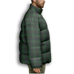 ScotsTee Shop Scottish Graham Premium Tartan Collar Down Jacket Winter White Duck Down Plaid