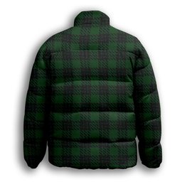 ScotsTee Shop Scottish Graham Premium Tartan Collar Down Jacket Winter White Duck Down Plaid