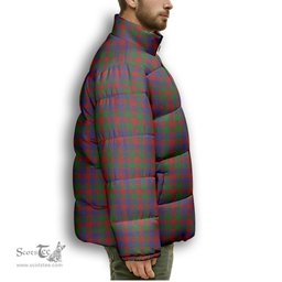 ScotsTee Shop Scottish McGowan Premium Tartan Collar Down Jacket Winter White Duck Down Plaid