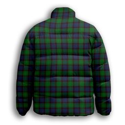 ScotsTee Shop Scottish Stewart Old Modern Premium Tartan Collar Down Jacket Winter White Duck Down Plaid