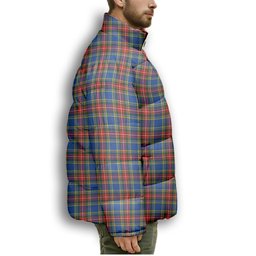 ScotsTee Shop Scottish MacBeth Modern SC Premium Tartan Collar Down Jacket Winter White Duck Down Plaid
