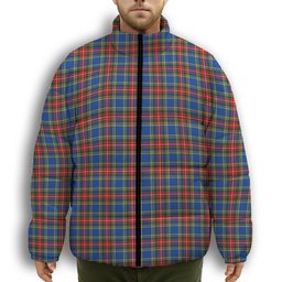 ScotsTee Shop Scottish MacBeth Modern SC Premium Tartan Collar Down Jacket Winter White Duck Down Plaid