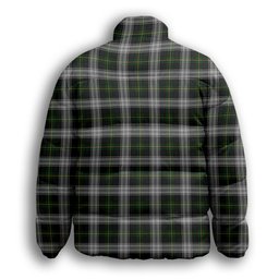 ScotsTee Shop Scottish Gordon Dress MacGregor-Hastie Premium Tartan Collar Down Jacket Winter White Duck Down Plaid