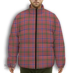 ScotsTee Shop Scottish MacRae Ancient Premium Tartan Collar Down Jacket Winter White Duck Down Plaid