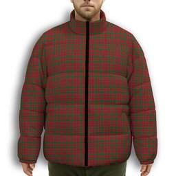 ScotsTee Shop Scottish Lochiel Premium Tartan Collar Down Jacket Winter White Duck Down Plaid