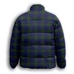 ScotsTee Shop Scottish Prestoungrange Premium Tartan Collar Down Jacket Winter White Duck Down Plaid