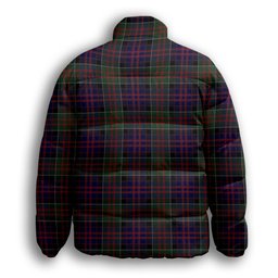ScotsTee Shop Scottish MacDonald of Clan Ranald Premium Tartan Collar Down Jacket Winter White Duck Down Plaid