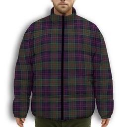ScotsTee Shop Scottish MacDonald of Clan Ranald Premium Tartan Collar Down Jacket Winter White Duck Down Plaid