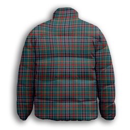 ScotsTee Shop Scottish Hunter Old Modern Premium Tartan Collar Down Jacket Winter White Duck Down Plaid