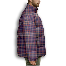 ScotsTee Shop Scottish YTL Premium Tartan Collar Down Jacket Winter White Duck Down Plaid