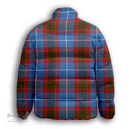 ScotsTee Shop Scottish Sideserf Premium Tartan Collar Down Jacket Winter White Duck Down Plaid