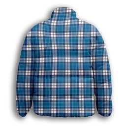ScotsTee Shop Scottish Roberton Premium Tartan Collar Down Jacket Winter White Duck Down Plaid