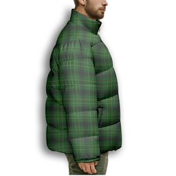 ScotsTee Shop Scottish MacArthur Highland Premium Tartan Collar Down Jacket Winter White Duck Down Plaid