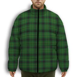 ScotsTee Shop Scottish MacArthur Highland Premium Tartan Collar Down Jacket Winter White Duck Down Plaid