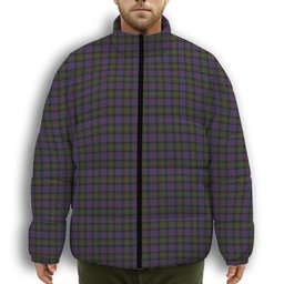 ScotsTee Shop Scottish MacDonell of Glengarry Premium Tartan Collar Down Jacket Winter White Duck Down Plaid