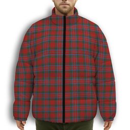 ScotsTee Shop Scottish MacKintosh or MacPherson Premium Tartan Collar Down Jacket Winter White Duck Down Plaid