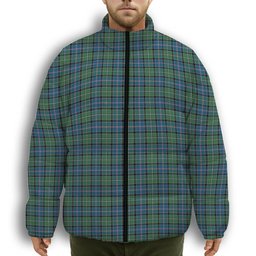 ScotsTee Shop Scottish Stirling Modern Premium Tartan Collar Down Jacket Winter White Duck Down Plaid