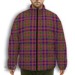 ScotsTee Shop Scottish MacIntyre Modern Premium Tartan Collar Down Jacket Winter White Duck Down Plaid