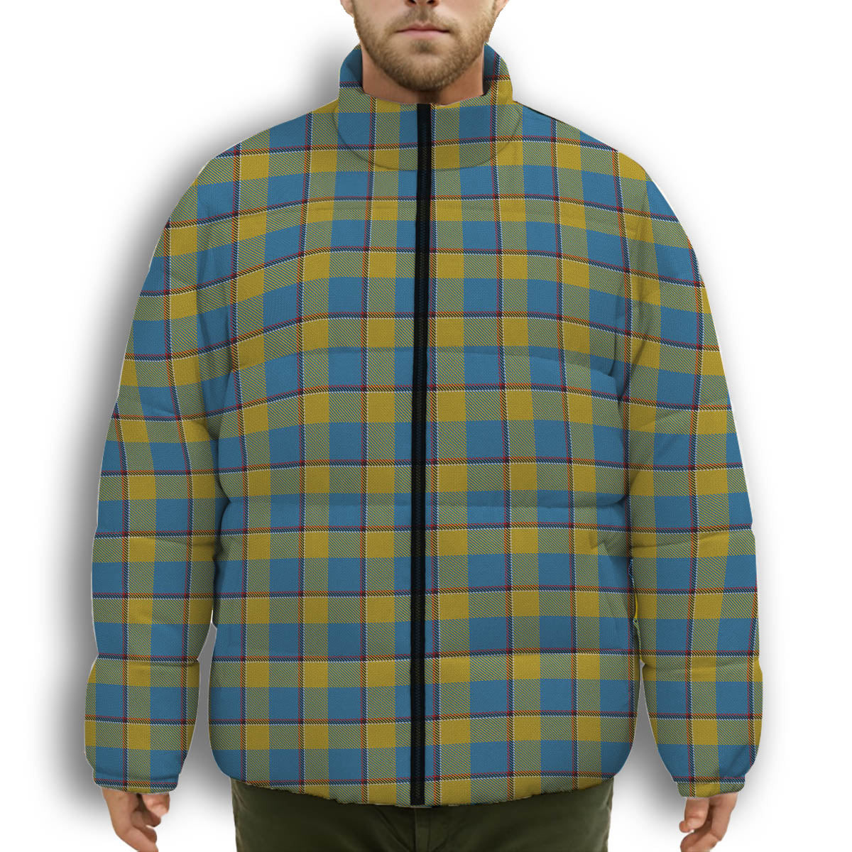 ScotsTee Shop Scottish Oliver Dress Pink Premium Tartan Collar Down Jacket Winter White Duck Down Plaid