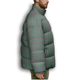 ScotsTee Shop Scottish Spence Fragment Modern Clan Premium Tartan Collar Down Jacket Winter White Duck Down Plaid