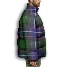 ScotsTee Shop Scottish Russell SC Premium Tartan Collar Down Jacket Winter White Duck Down Plaid