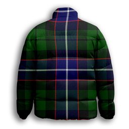 ScotsTee Shop Scottish Russell SC Premium Tartan Collar Down Jacket Winter White Duck Down Plaid