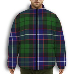ScotsTee Shop Scottish Russell SC Premium Tartan Collar Down Jacket Winter White Duck Down Plaid