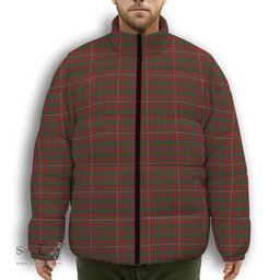 ScotsTee Shop Scottish McKinnon Premium Tartan Collar Down Jacket Winter White Duck Down Plaid