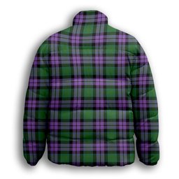 ScotsTee Shop Scottish MacArthur of Milton Ancient Premium Tartan Collar Down Jacket Winter White Duck Down Plaid