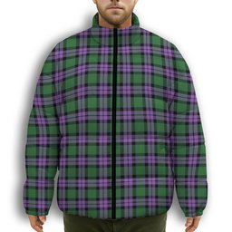 ScotsTee Shop Scottish MacArthur of Milton Ancient Premium Tartan Collar Down Jacket Winter White Duck Down Plaid