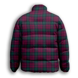 ScotsTee Shop Scottish Lindsay #2 Modern Clan Premium Tartan Collar Down Jacket Winter White Duck Down Plaid