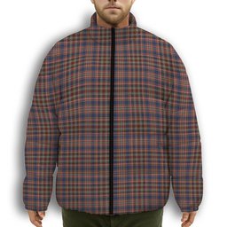 ScotsTee Shop Scottish Ogilvy or Drummond of Strathallen Premium Tartan Collar Down Jacket Winter White Duck Down Plaid