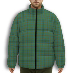 ScotsTee Shop Scottish Moncrieff of Atholl Ancient Premium Tartan Collar Down Jacket Winter White Duck Down Plaid