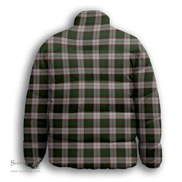 ScotsTee Shop Scottish MacKinnon Dress Premium Tartan Collar Down Jacket Winter White Duck Down Plaid